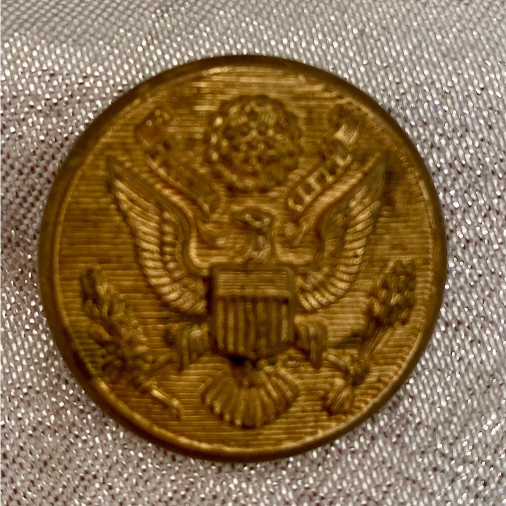 Vintage Metal Brass Military Button